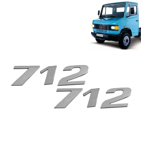 Par Letreiro Emblema Cromado para Caminhão MB 712