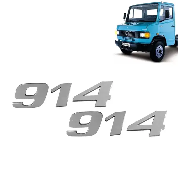 Par Letreiro Emblema Cromado para Caminhão MB 914