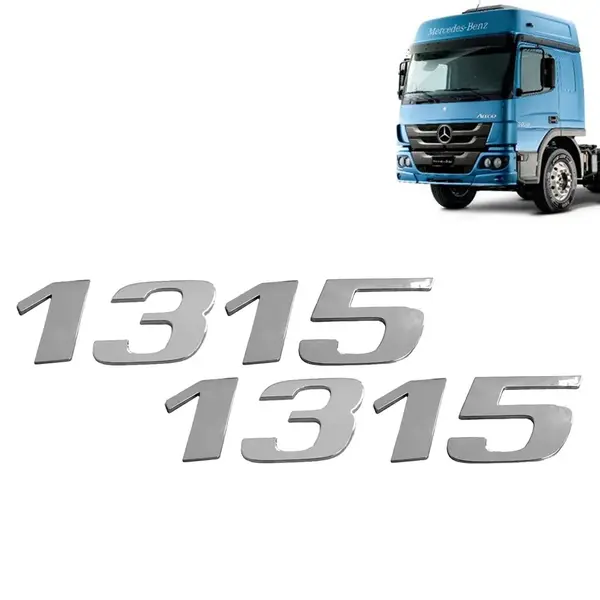 Par Letreiro Emblema Cromado para Caminhão MB Atego 1315