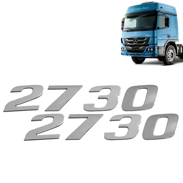 Par Letreiro Emblema Cromado para Caminhão MB Atego 2730