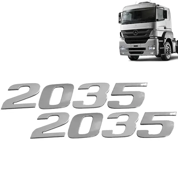Par Letreiro Emblema Cromado para Caminhão MB Axor 2035