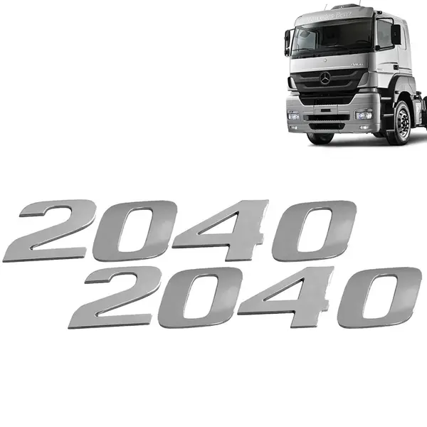 Par Letreiro Emblema Cromado para Caminhão MB Axor 2040