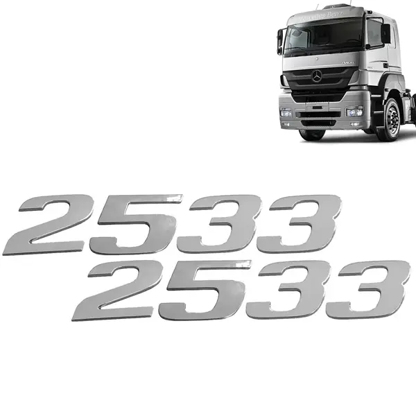 Par Letreiro Emblema Cromado para Caminhão MB Axor 2533