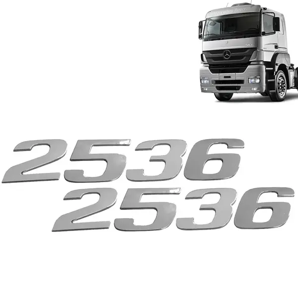 Par Letreiro Emblema Cromado para Caminhão MB Axor 2536