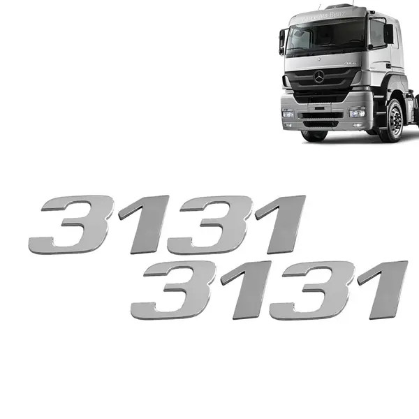 Par Letreiro Emblema Cromado para Caminhão MB Axor 3131