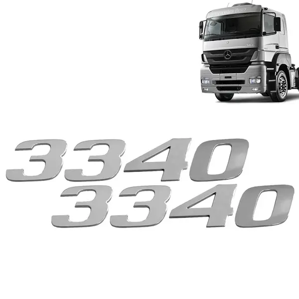 Par Letreiro Emblema Cromado para Caminhão MB Axor 3340