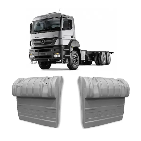 Par Meio Paralama Caminhão MB Axor Cinza Claro Traseiro