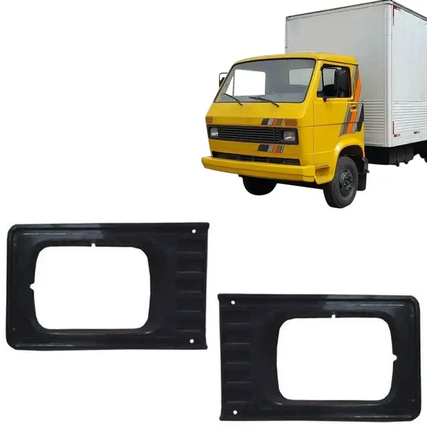 Par Moldura Farol Dianteiro Caminhão VW 1981 até 1992 LD LE