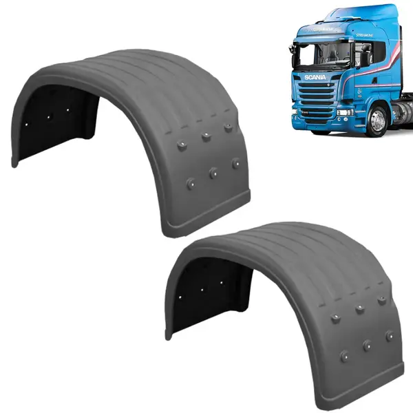 Par Para-Lama Traseiro Cinza CH 6,0 para Caminhão Scania S4 / S5 / S6 / S7 NTG