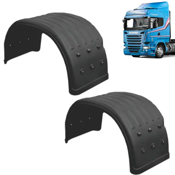 Par Para-Lama Traseiro Preto CH 4,5 para Caminhão Scania S4 / S5 / S6 / S7 NTG