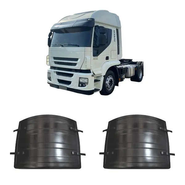 Par Paralama Central Iveco Stralis Tripartido com Presilha