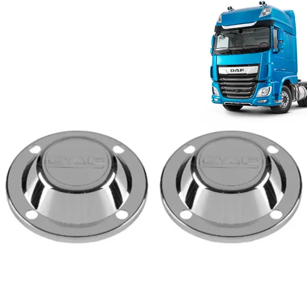 Par Sobre Tampa Cubo Cromada Dianteira para Caminhão DAF CF / XF