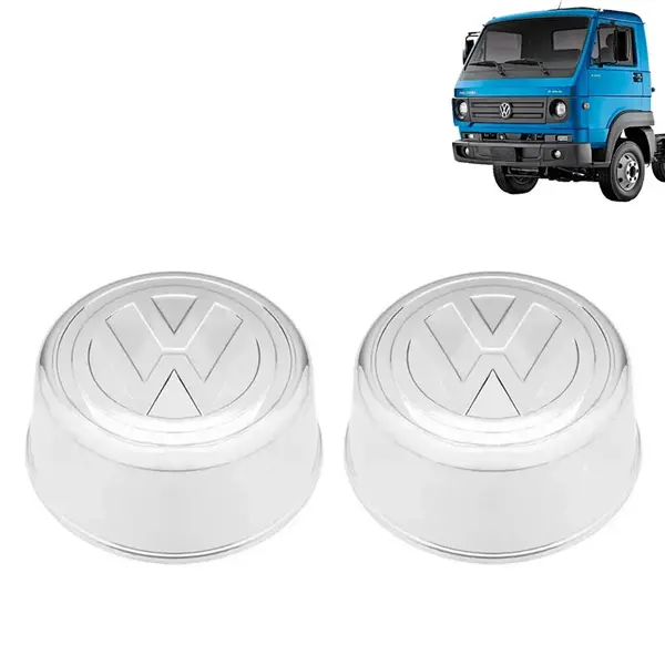 Par Sobre Tampa Cubo Cromada Dianteira para Caminhão VW Delivery até 2017