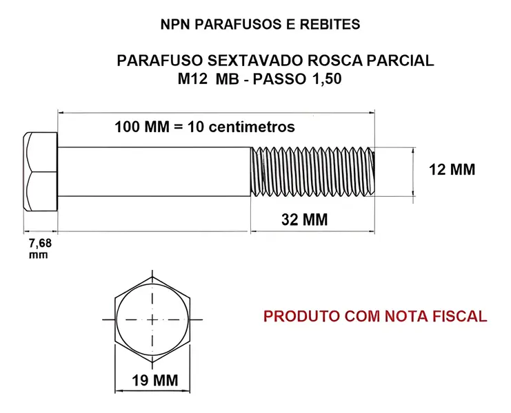 Parafuso Sextavado MWM para Ford — BG1T6065BA