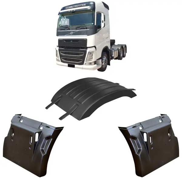 Paralama Tração Caminhão Volvo FH a Partir 2015... Jogo 1 Roda c/ Presilha