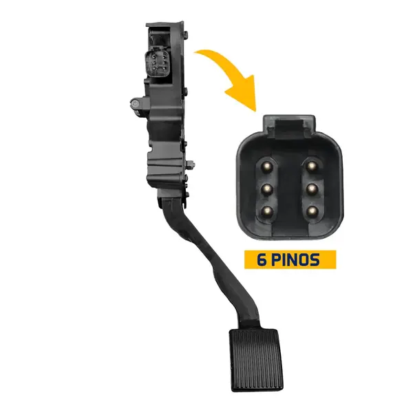 Pedal do Acelerador com Sensor - Sem Fio - 6 Pinos - Volvo VM — 23328370