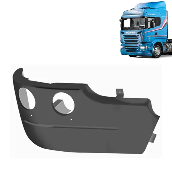 Ponteira Lado Direito Capa Para-Choque para Caminhão Scania P / G / R – S5 / S6 2010 á 2019 Cinza