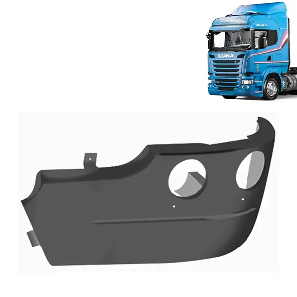 Ponteira Lado Esquerdo Capa Para-Choque para Caminhão Scania P / G / R – S5 / S6 2010 á 2019 Cinza