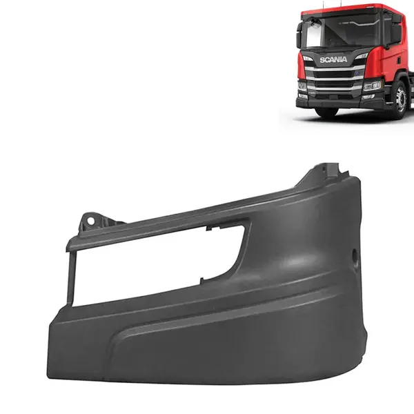 Ponteira Para-Choque Baixo para Caminhão Scania NTG Após 2019 Lado Esquerdo com Ressalto