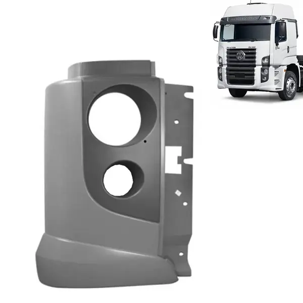 Ponteira Para-Choque Cinza para Caminhão VW Constellation 3 Estribos Lado Direito