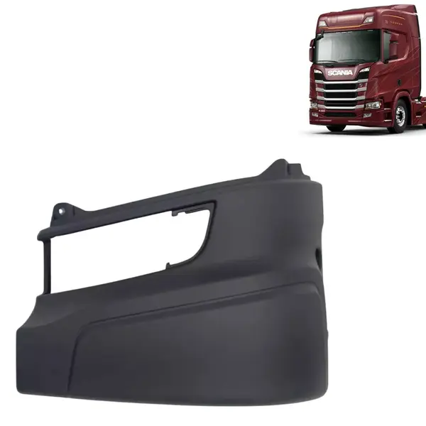 Ponteira Para-Choque Médio para Caminhão Scania NTG Após 2019 Lado Esquerdo com Ressalto