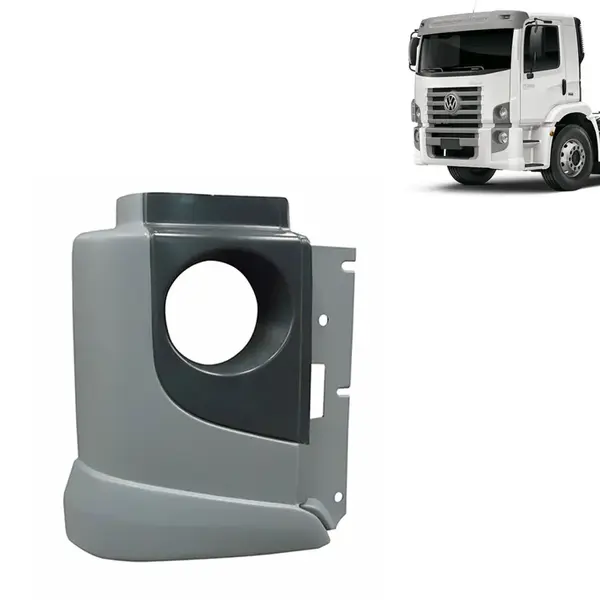 Ponteira Para-Choque para Caminhão VW Constellation Lado Direito 2 Degraus Cinza