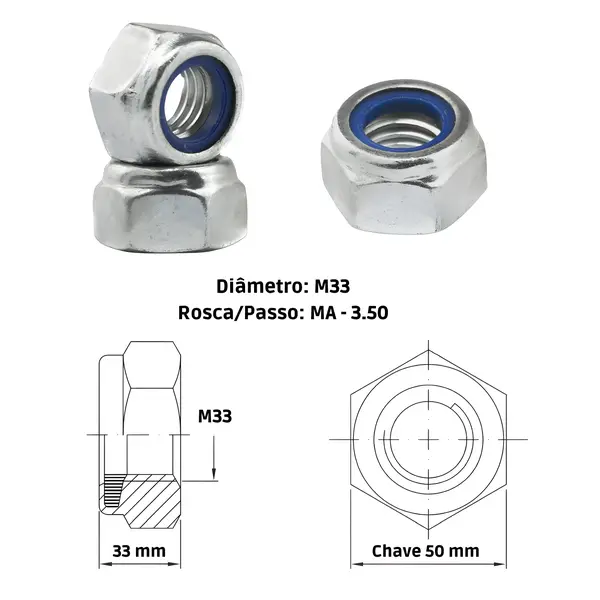 Porca Freio Cargo F12000 F14000 para Ford — E5HT2A864AA