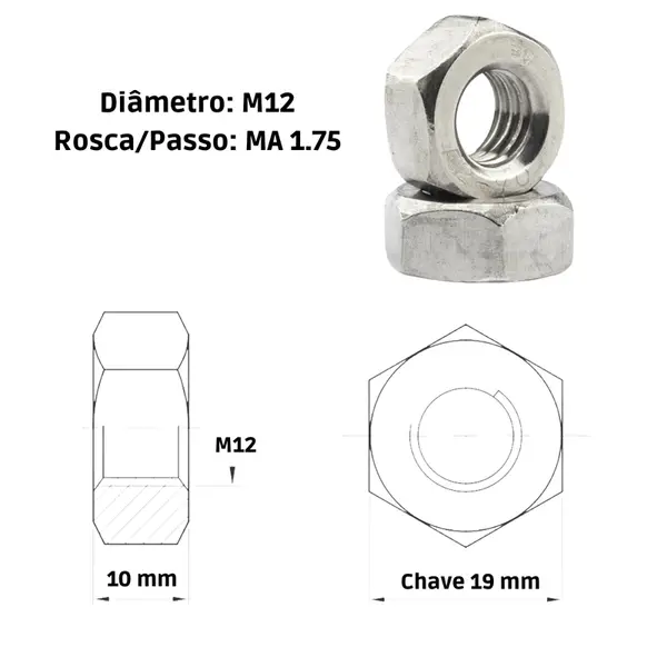 Porca Sextavada M12 para MB HPN LS1632 — 000934012000