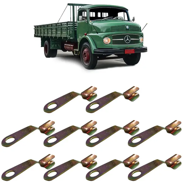 Presilha Tirante Fechadura Porta Caminhão MB KIT 10 Peças