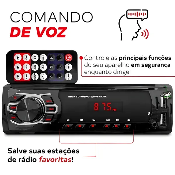 Radio MP3 para VW Combustivel e Escapamento — ML1282