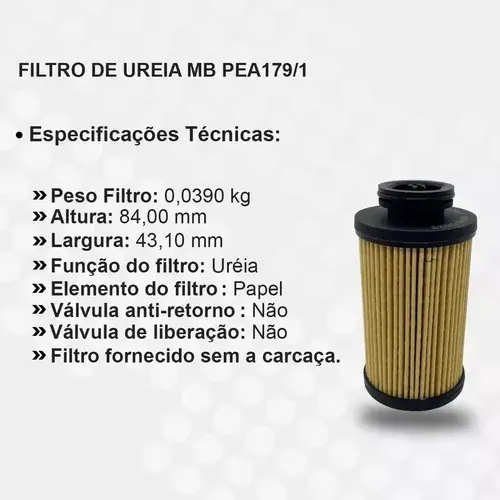 Refil Filtro Arla Sistema Ureia MB Axor — 0001420089