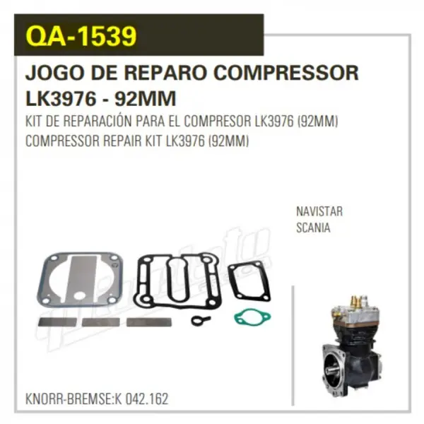 Reparo Compressor LK3976 para Scania Serie 4 — 1445481