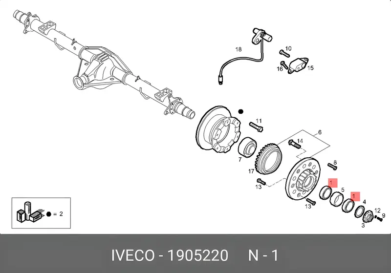 Rolamento Roda para Iveco Daily e para Agrale Micro — 1905220