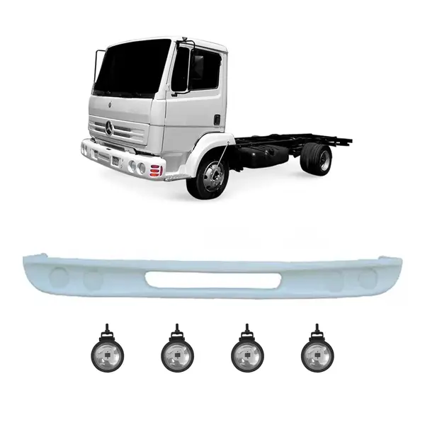 Spoiler Bigode Parachoque Caminhão MB 712C 914C com 4 Faróis