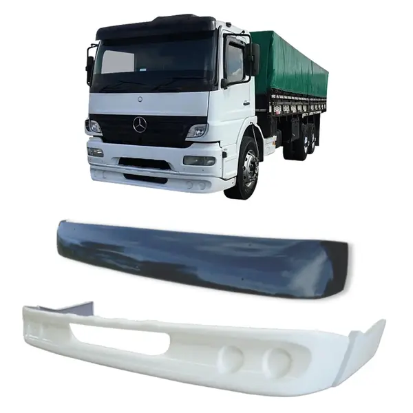 Spoiler e Tapa Sol Caminhão MB Atego 2008 a 2011