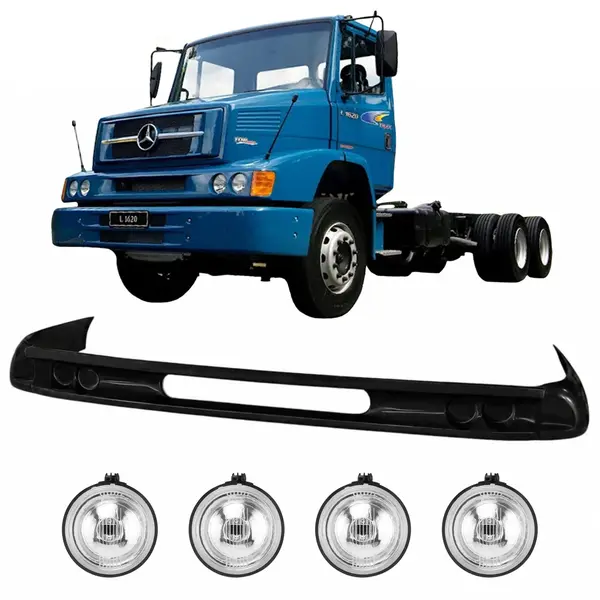Spoiler para Caminhão MB 1620 Atron a Partir 2000 com 4 Faróis e Suporte
