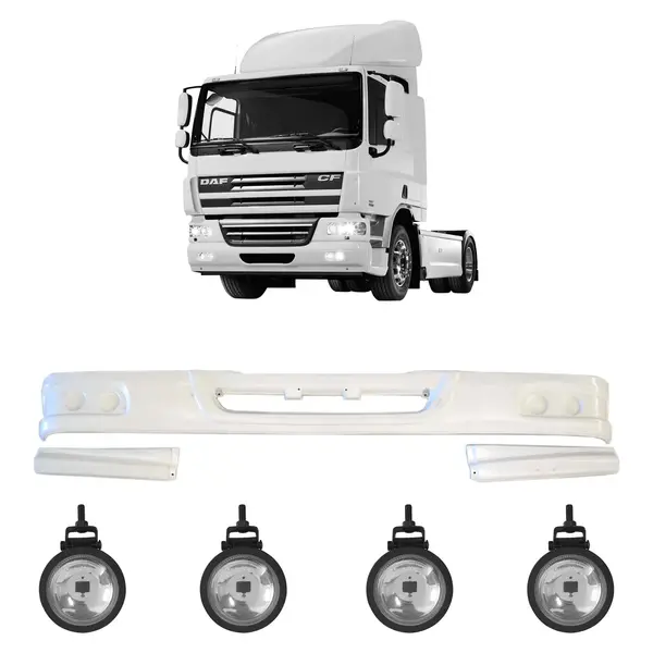 Spoiler Parachoque Caminhão DAF CF c/ 4 Farois Milha