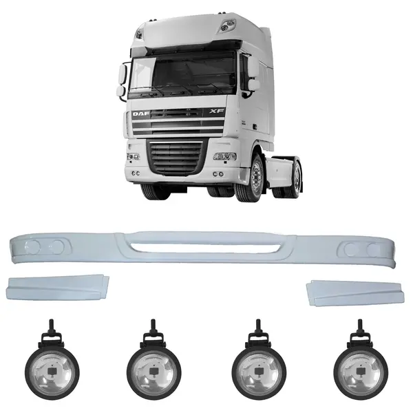 Spoiler Parachoque Caminhão DAF XF c/ 4 Farois Milha