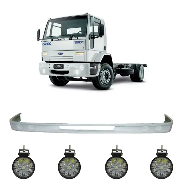 Spoiler Parachoque Caminhão Ford Cargo Sergipano c/ 4 Farois LED