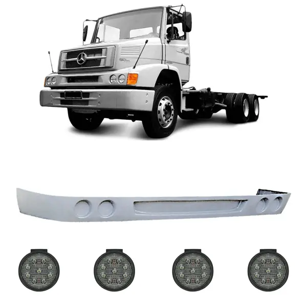 Spoiler Parachoque Caminhão MB 1620 c/ 4 Farois LED