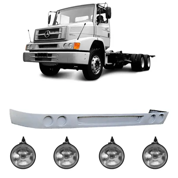 Spoiler Parachoque Caminhão MB 1620 c/ 4 Farois Milha