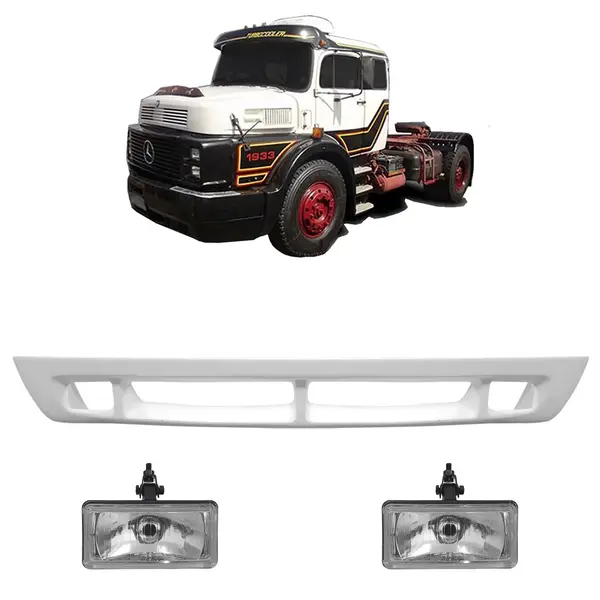 Spoiler Parachoque Caminhão MB 1932 1933 1934 c/ 2 Farois Milha
