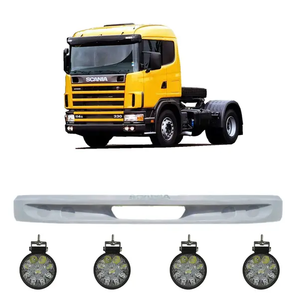 Spoiler Parachoque Caminhão Sc Serie 4 c/ 4 Farois LED