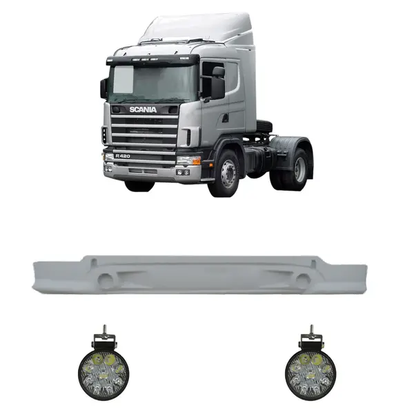 Spoiler Parachoque Caminhão Sc Serie 4 Mod. Europeu c/ 2 Farois LED