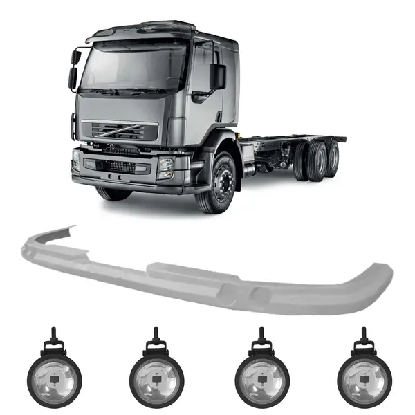 Spoiler Parachoque Caminhão Volvo VM 260 270 c/ 4 Farois Milha