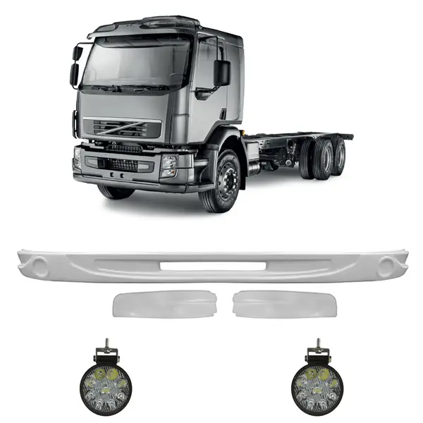 Spoiler Parachoque Caminhão Volvo VM a Partir 2006... c/ 2 Farois LED