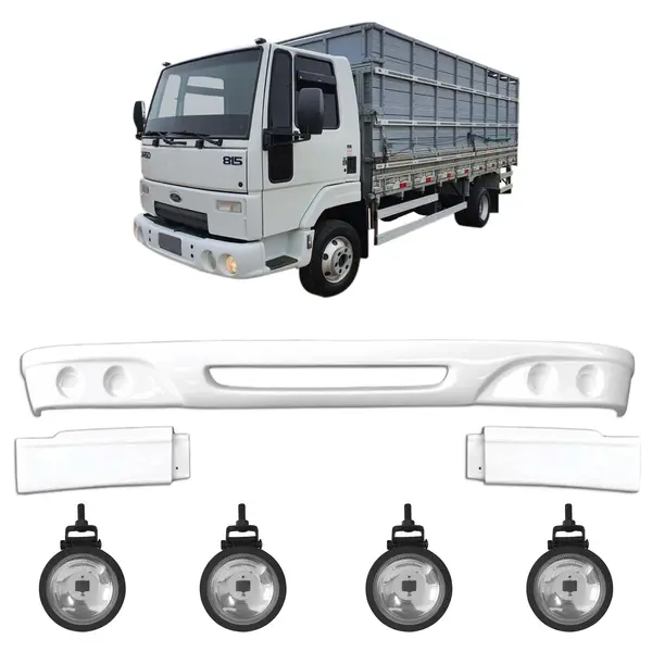 Spoiler Parachoque Ford Cargo 815 até 2013 com 4 Faróis Milha - Resistência e Segurança