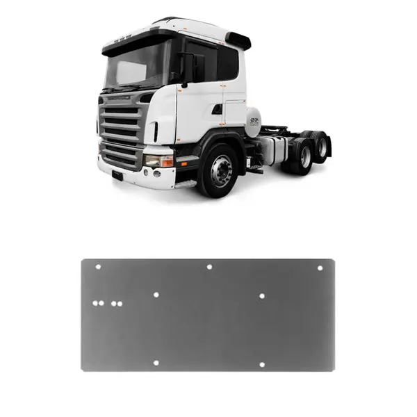 Suporte Placa Caminhão Sc 124/114 T/r Traseiro Pintado