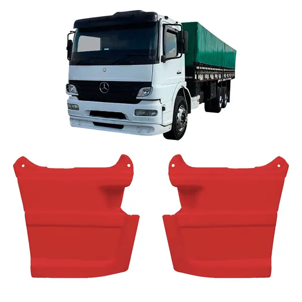 Tampa Estribo Caminhão MB Atego Par Pintado Vermelho 3530