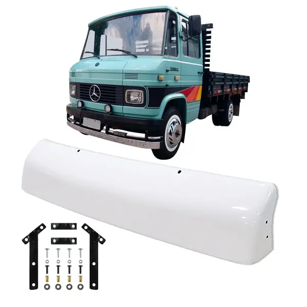 Tapa Sol Caminhão Mercedes MB 608 608D 708 708E Branco com Suporte Completo